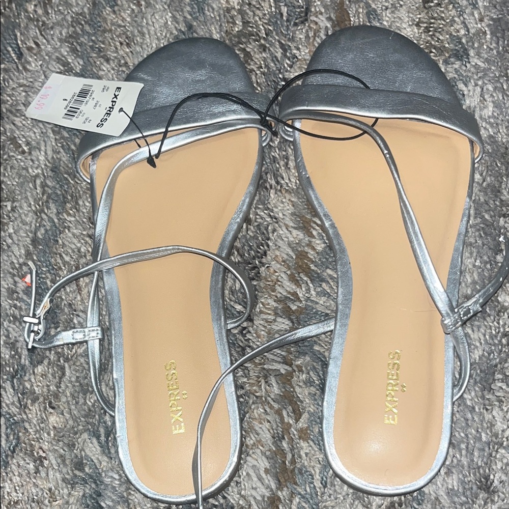 Express Metallic Silver Women's Sandals